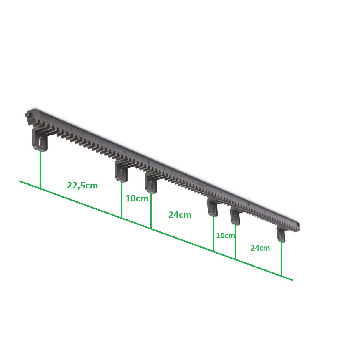 medidas cremallera nylon motor puerta corredera