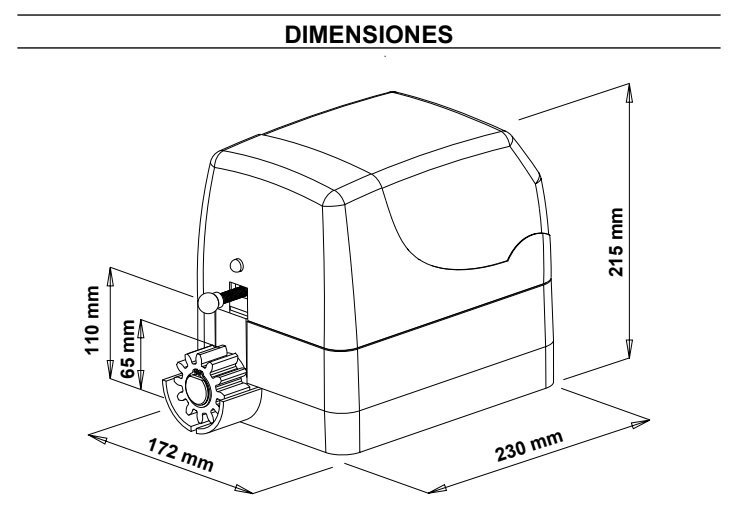 medidas otor puerta corredera vds geko 400